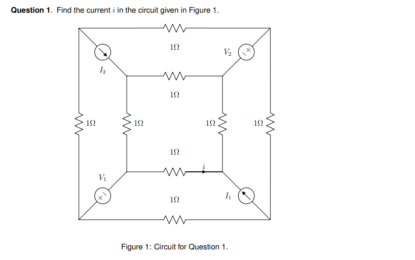 Solved Question 1 Find The Current I In The Circuit Given Chegg Solved Question 1 Find The Current I In The Circuit Given Chegg
