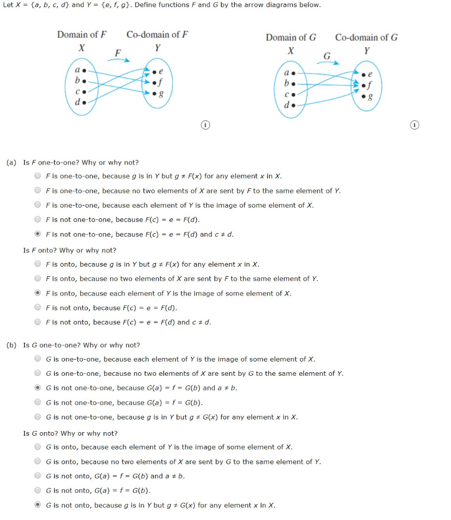 Solved Let X A B C D And Y E F G Define Functi Chegg Com