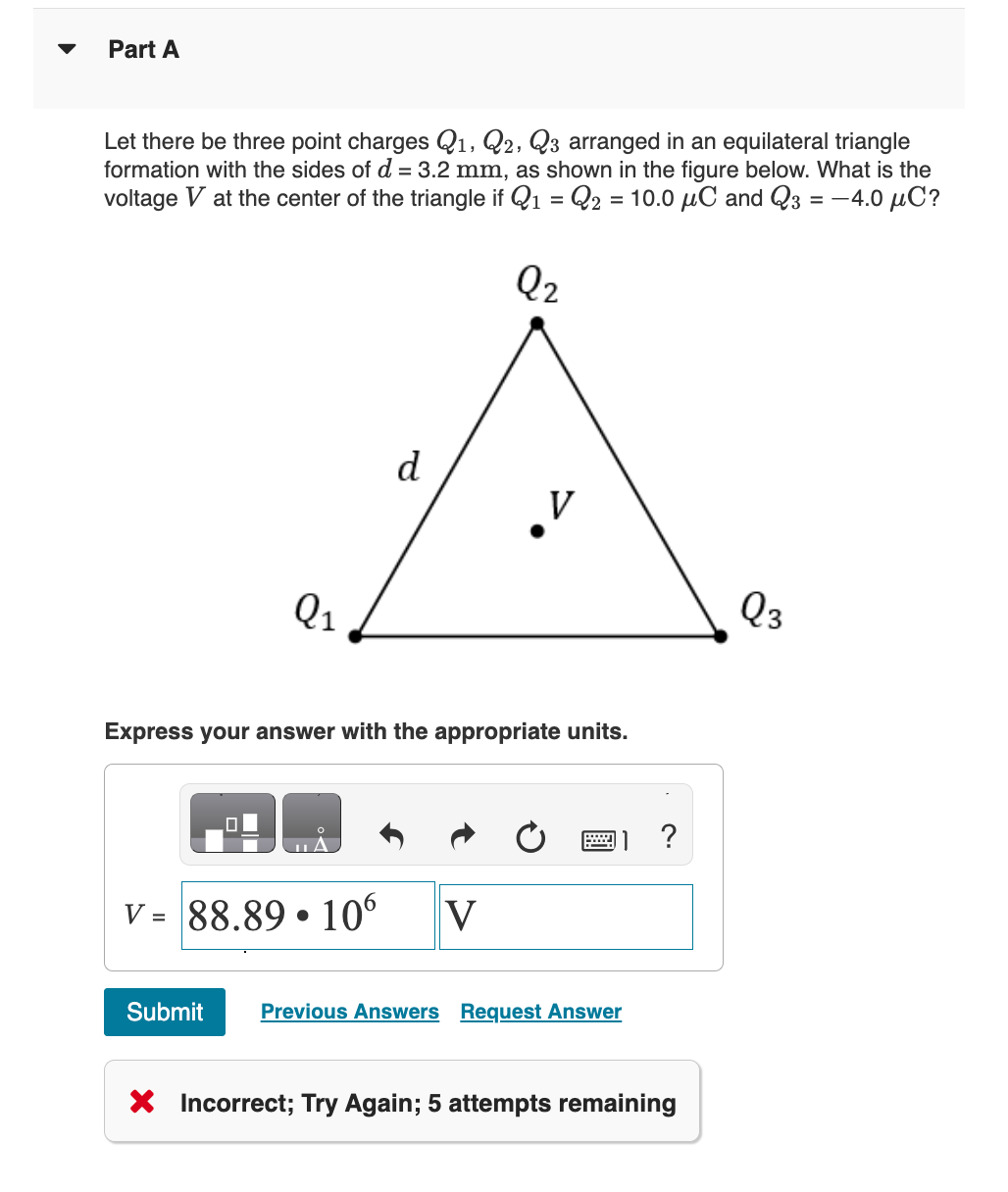 Solved Let There Be Three Point Charges Q1 Q2 Q3 Arranged In