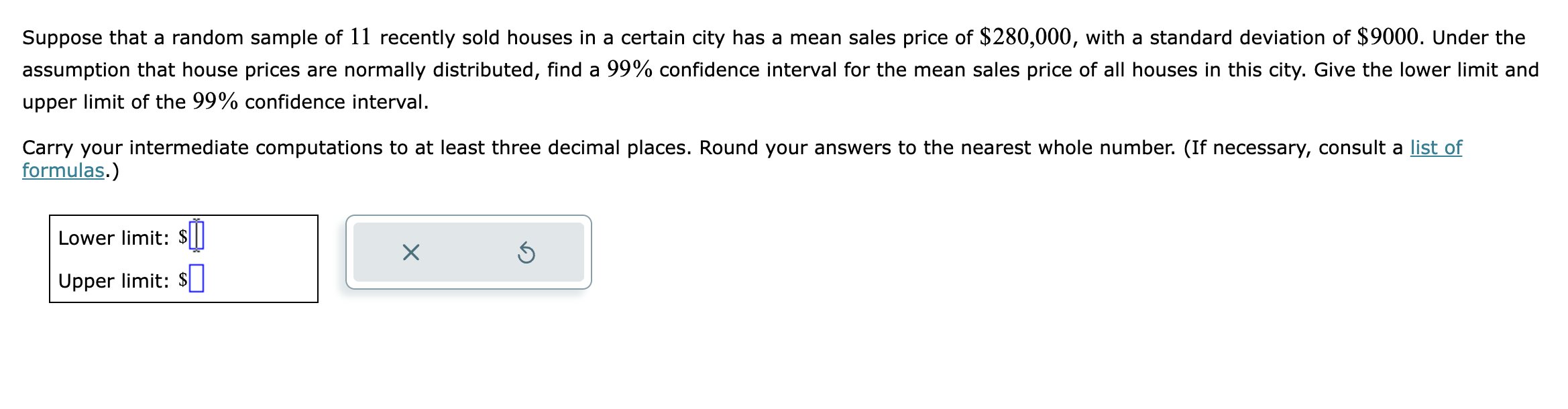 Suppose that a random sample of 11 recently sold