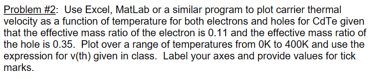 Solved Problem \#2: Use Excel, MatLab or a similar program | Chegg.com