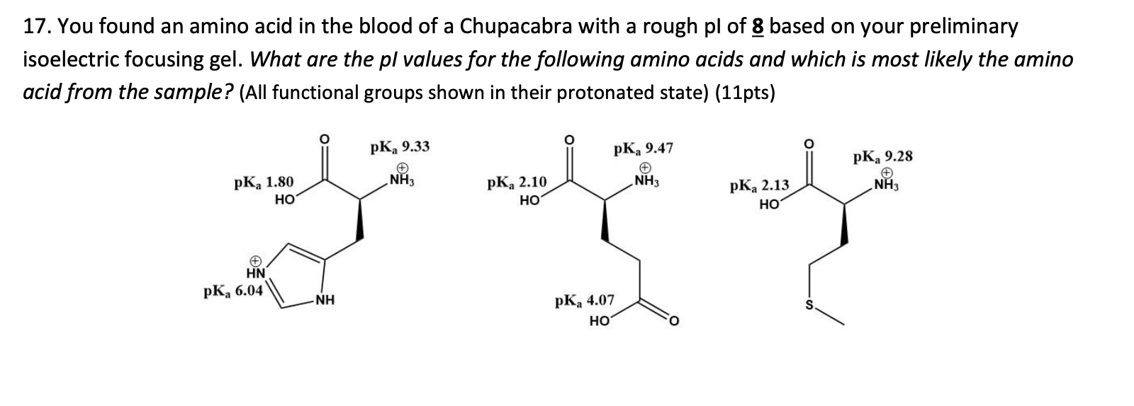 Solved 17. You found an amino acid in the blood of a | Chegg.com