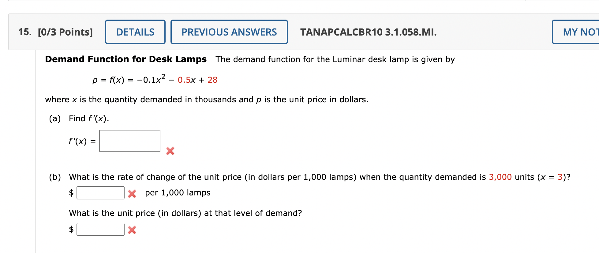 Solved Demand Function for Desk Lamps The demand function | Chegg.com