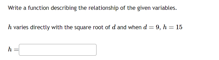 Solved Write a function describing the relationship of the | Chegg.com