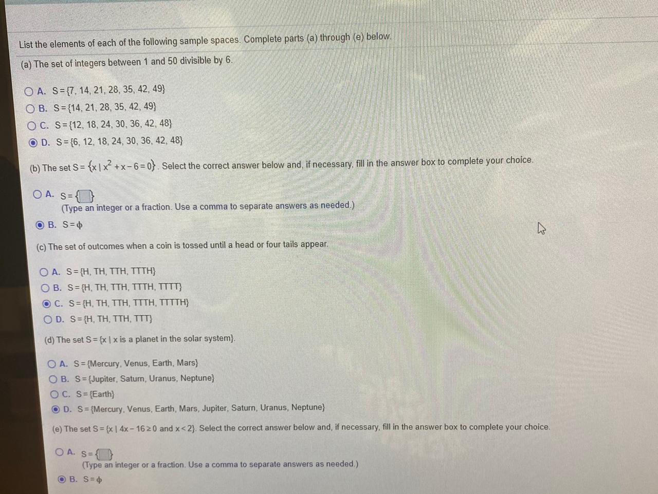 Solved List And Give One Specific Example Of Each Of The Chegg Com