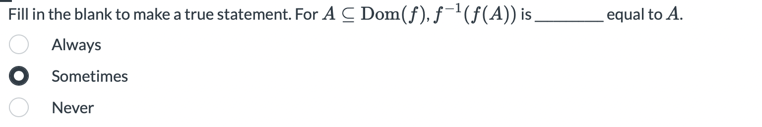 Solved equal to A. Fill in the blank to make a true | Chegg.com