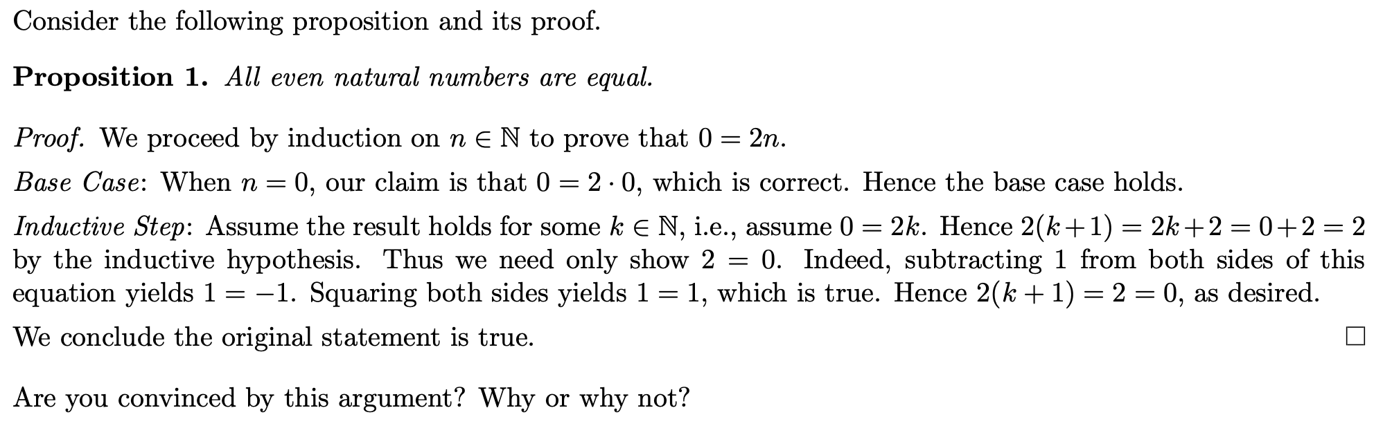 Solved Consider The Following Proposition And Its Proof. | Chegg.com