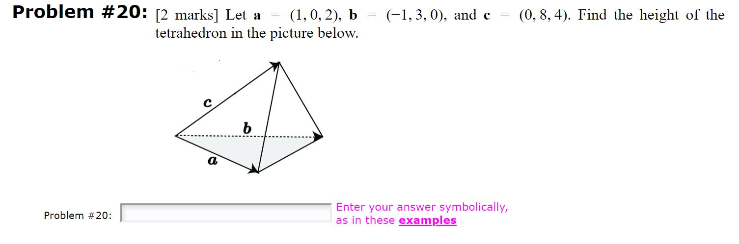 Solved Problem #20: [2 Marks] Let A = (1, 0,2), B = | Chegg.com