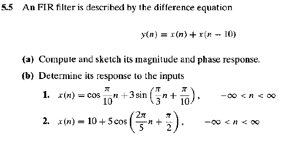 Solved i.5 An FIR filter is described by the difference | Chegg.com