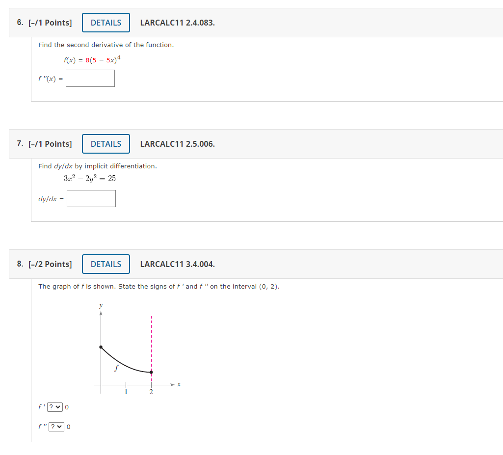 Solved Find The Second Derivative Of The Function. | Chegg.com