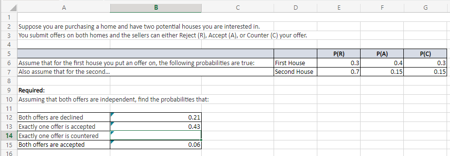 Solved GIVE ME THE EXCEL FORMULA | Chegg.com