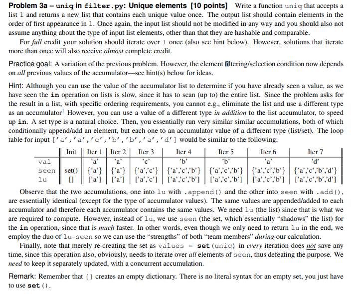 Solved Problem 3a - dedup in filter.py: Remove consecutive | Chegg.com
