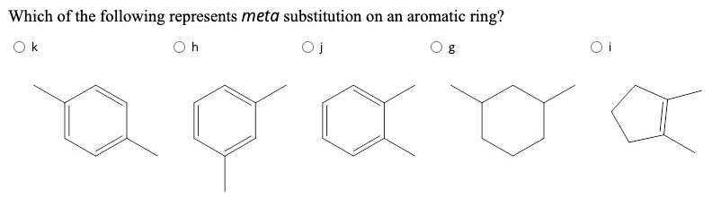 Solved Which of the following represents meta substitution | Chegg.com