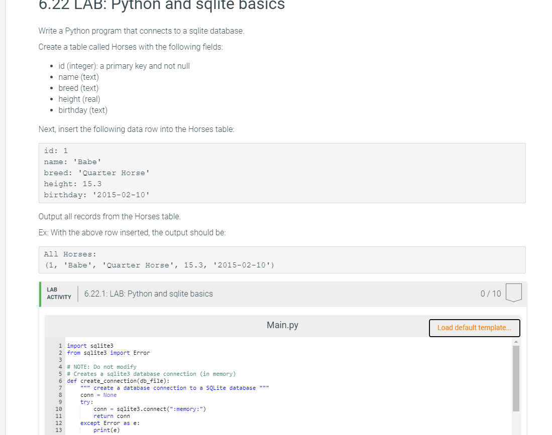 Sqlite Examples Python