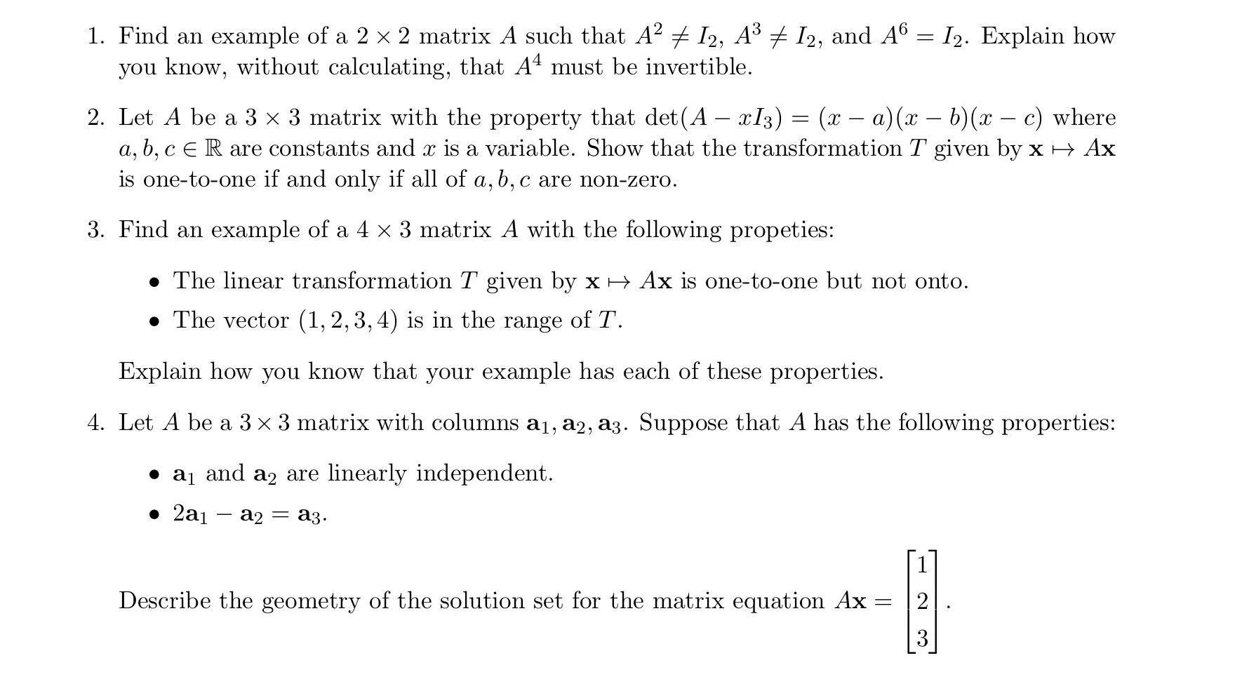 Solved Need some help for matrix question have no clue for Chegg com