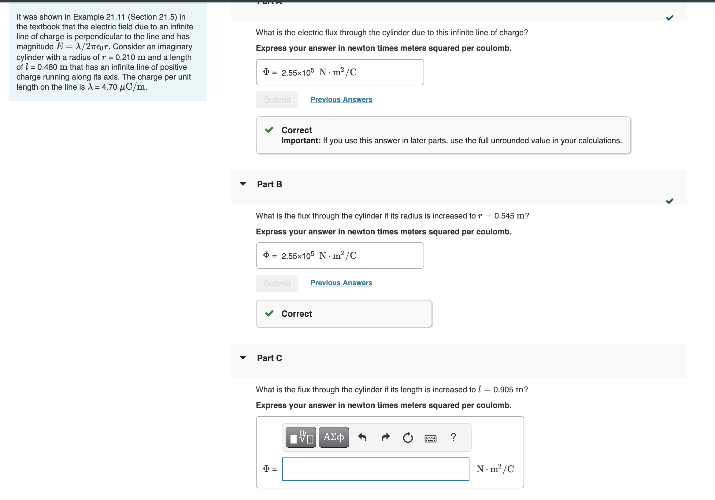 Solved It was shown in Example 21.11 (Section 21.5) ﻿inthe | Chegg.com