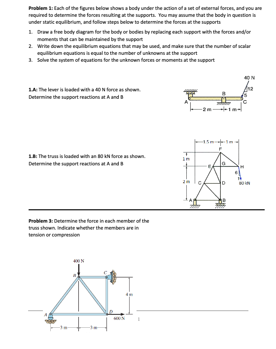 Solved Problem 1: Each of the figures below shows a body | Chegg.com