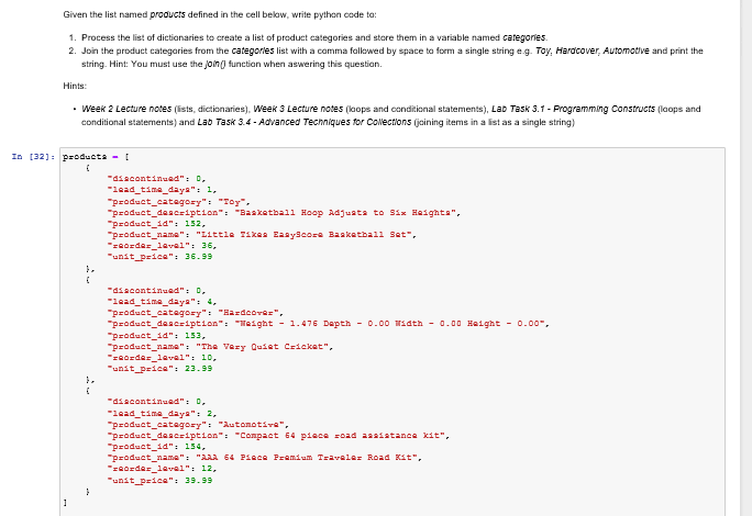 Solved Given the product defined as variable product_30 in | Chegg.com