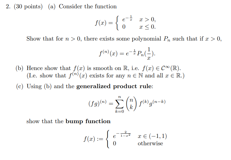 2. (30 points) (a) Consider the function | Chegg.com
