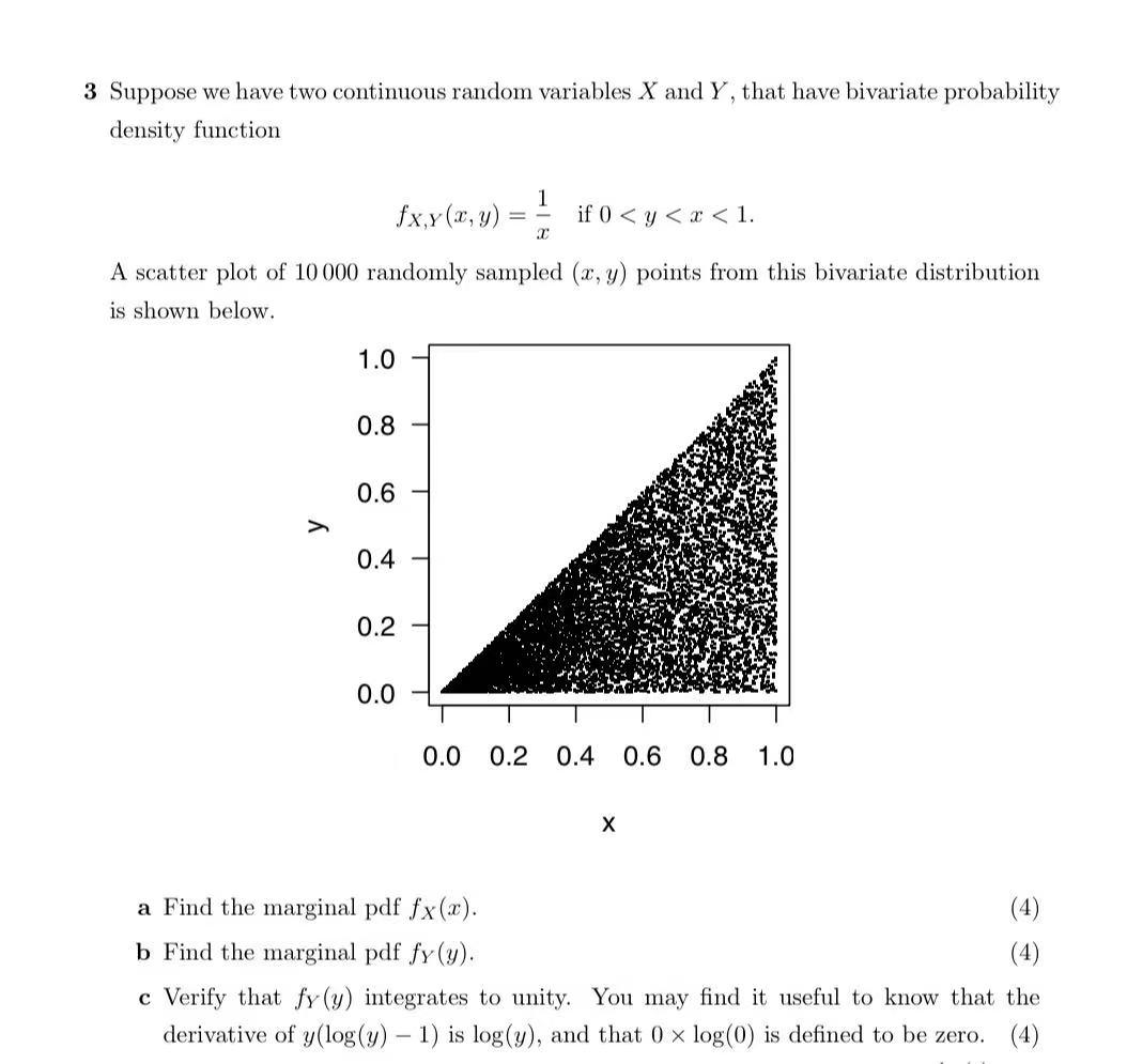 Solved 3 Suppose We Have Two Continuous Random Variables X 7281