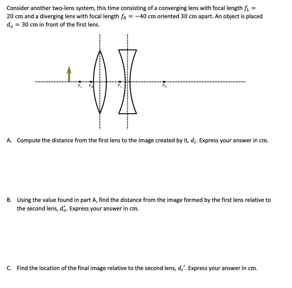 Solved Consider Another Two-lens System, This Time | Chegg.com