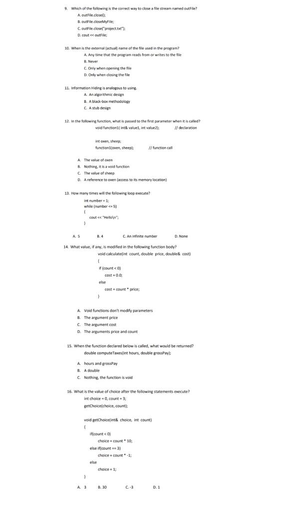 Solved 1. What is the value of the variable first after the | Chegg.com