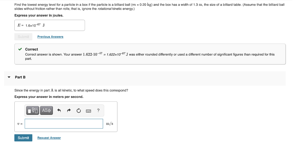 Solved Find the lowest energy level for a particle in a box | Chegg.com