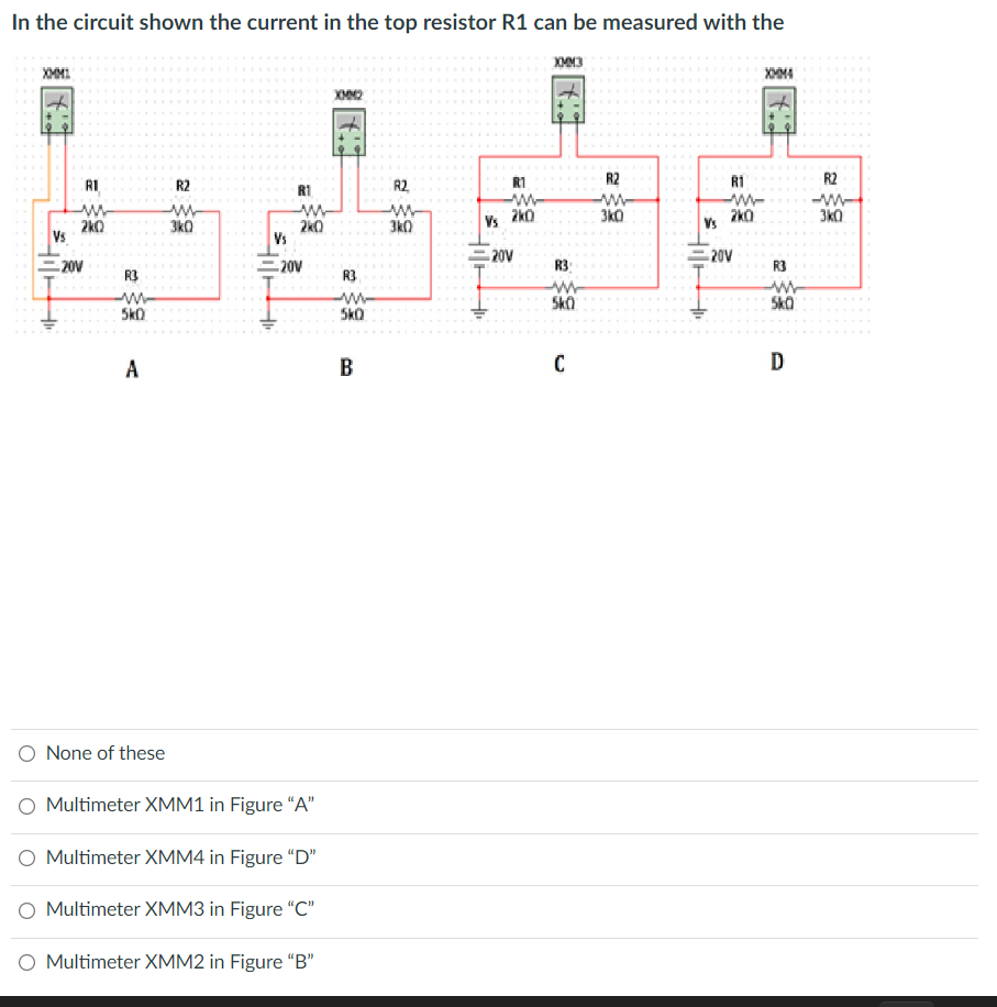 Solved If the Multimeter XMM1 in the circuit shown is set to