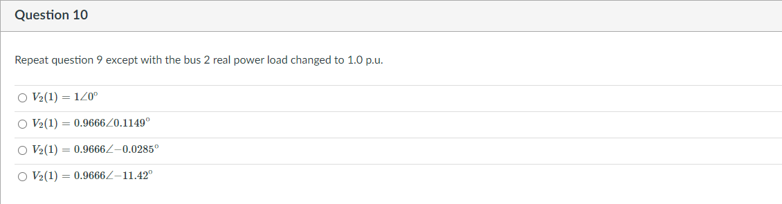 Solved Question 9 10 pts For a three-bus power system, | Chegg.com
