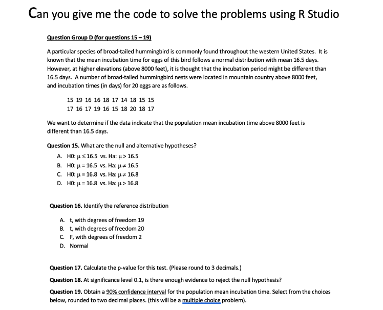 Solved Can you give me the code to solve the problems using | Chegg.com