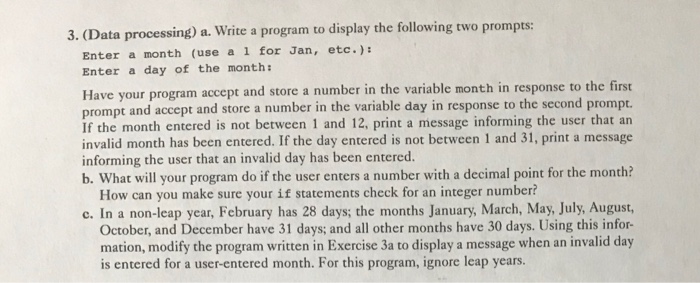 Solved 3. (Data processing )a. Write a program to display | Chegg.com