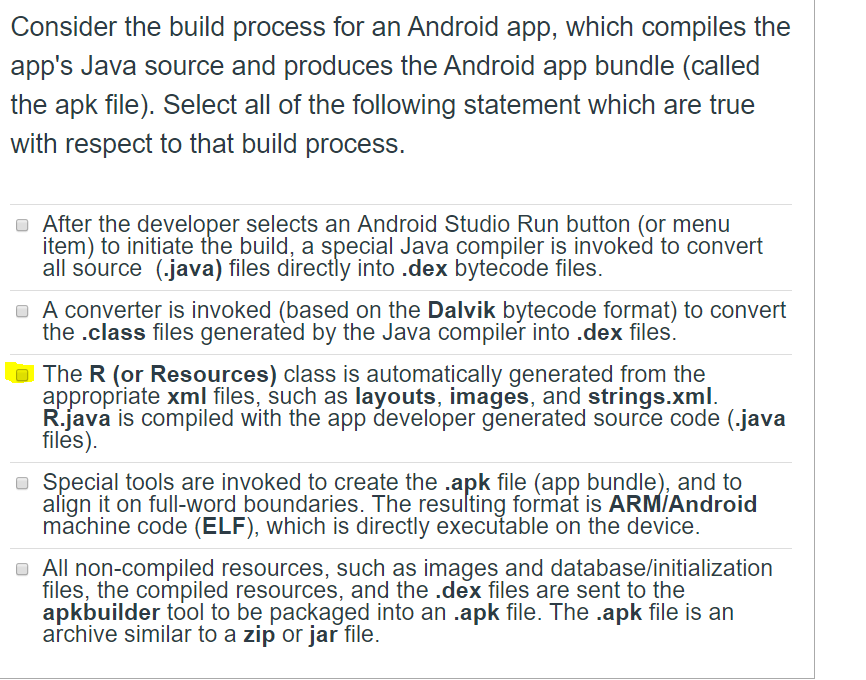 Solved Consider The Build Process For An Android App Which Chegg Com