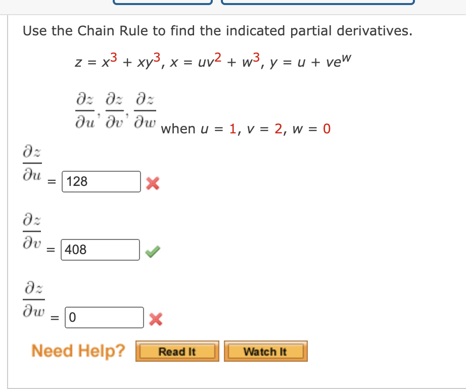 Solved Use the Chain Rule to find the indicated partial | Chegg.com