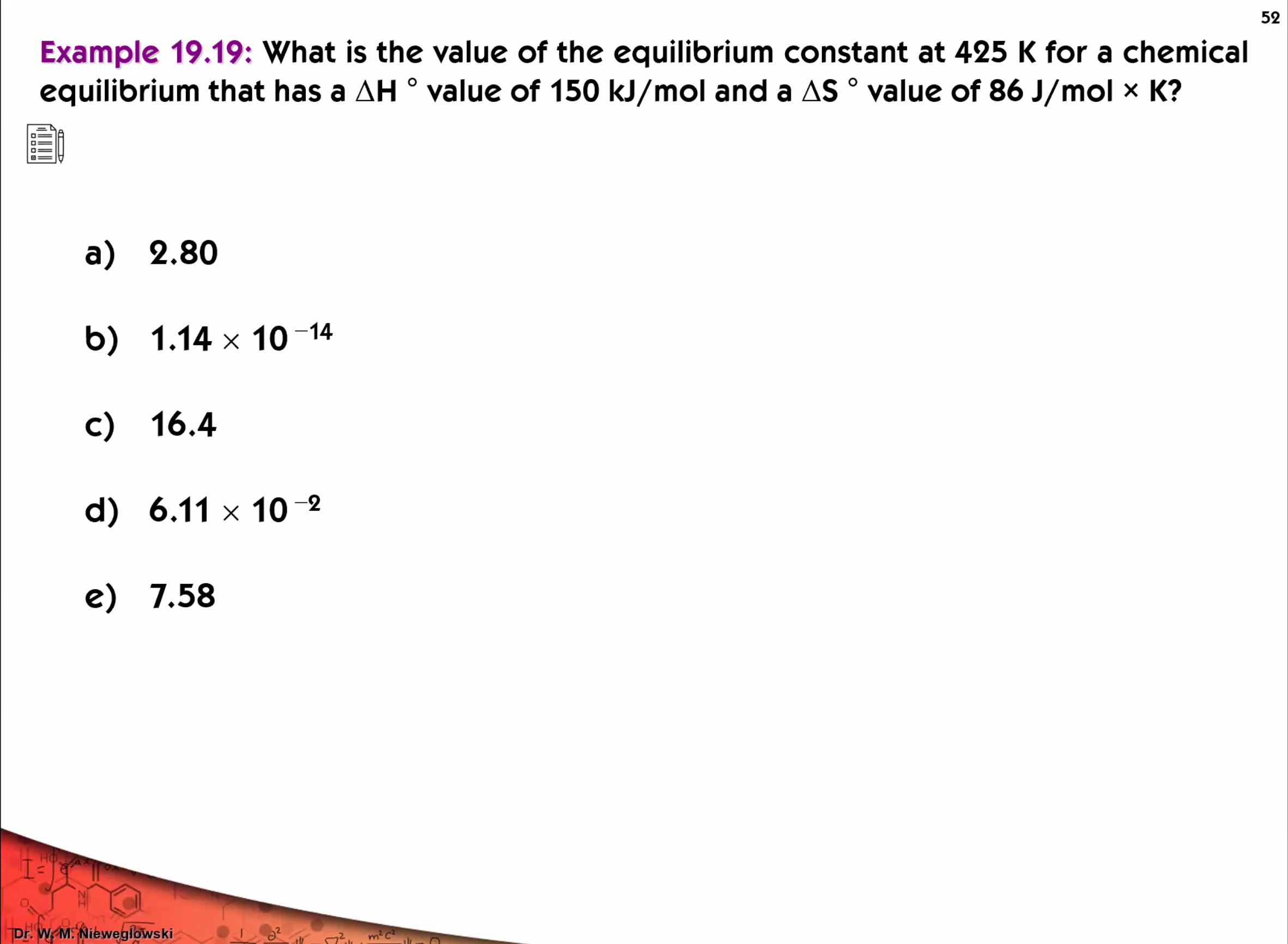 Solved Example 19.19: What is the value of the equilibrium | Chegg.com