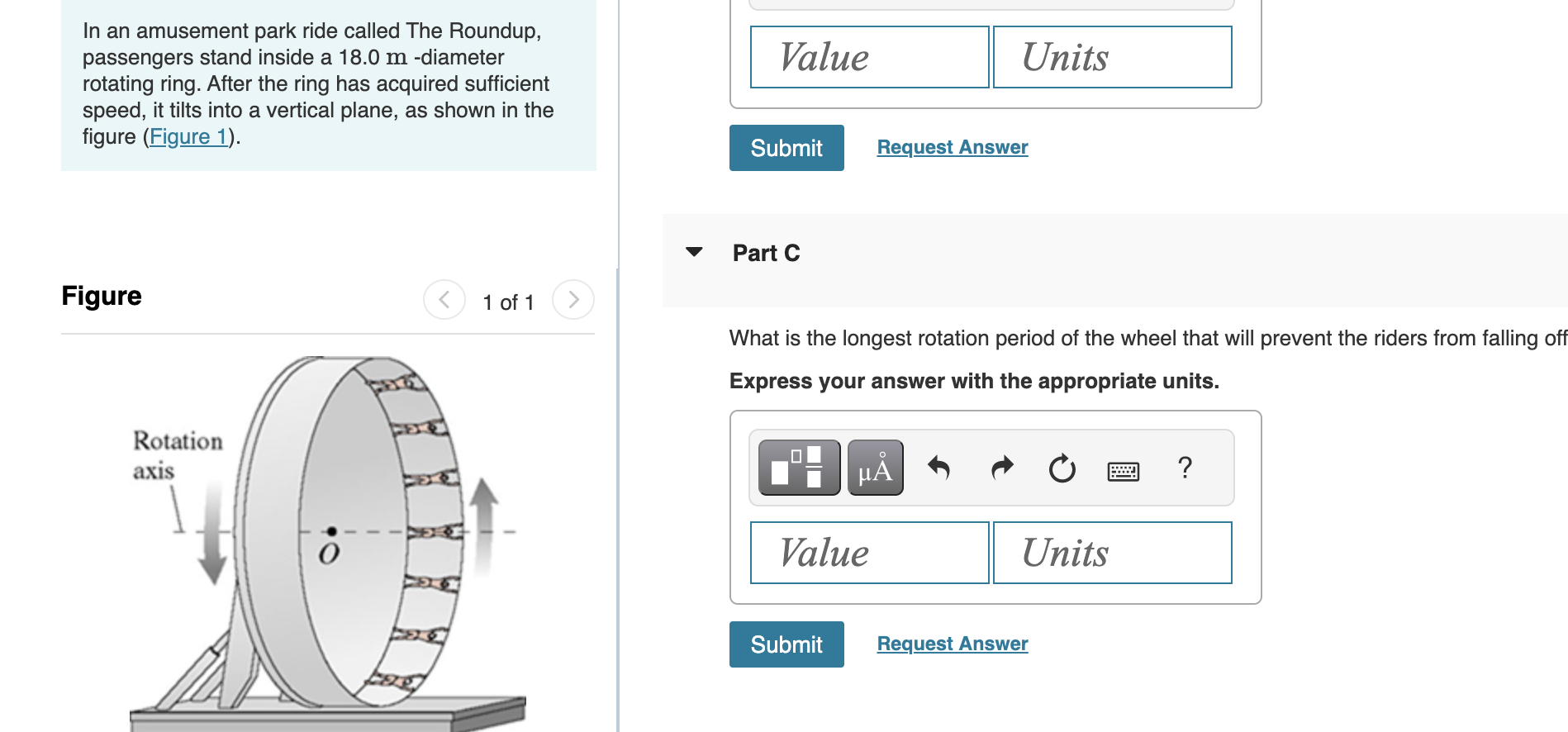 Solved In an amusement park ride called The Roundup, | Chegg.com