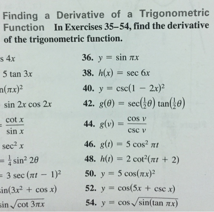 3.5 derivatives of inverse trigonometric functions homework answers