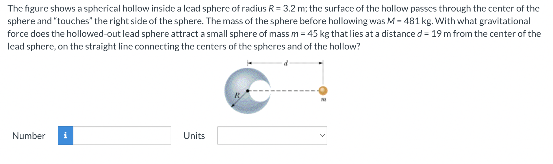 Solved The figure shows a spherical hollow inside a lead | Chegg.com