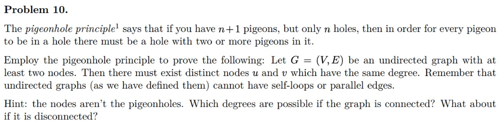 pigeonhole principle problems and solutions pdf