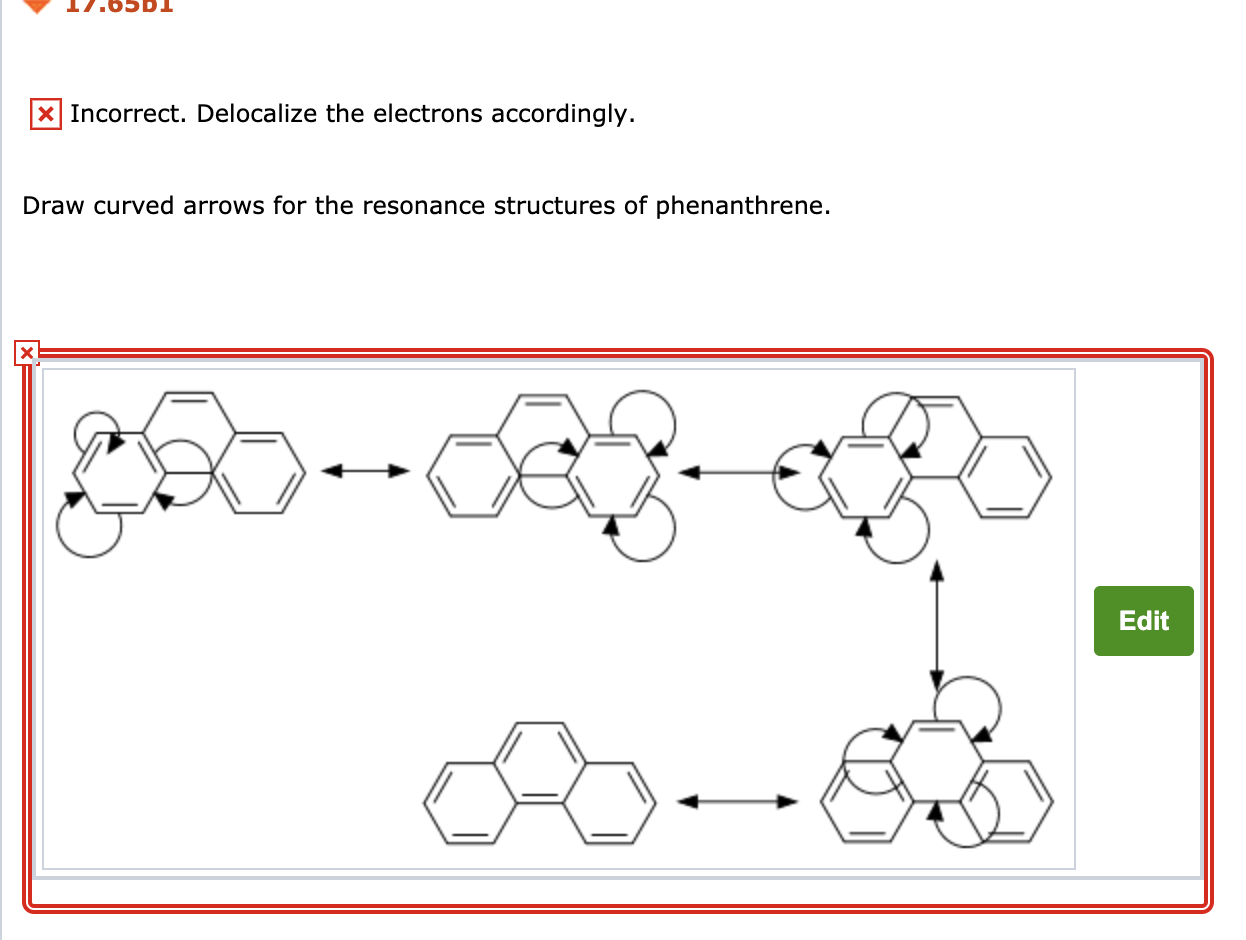 Solved בסכס X Incorrect Delocalize The Electrons