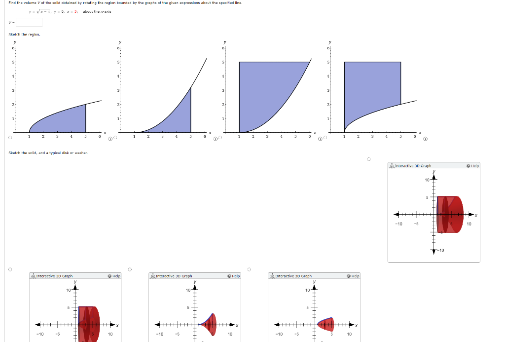 Solved Find the volume V of the sold obtained by rotating | Chegg.com