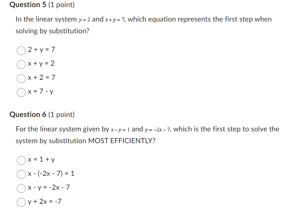 Solved In the linear system y=2 and x+y=7, which equation | Chegg.com