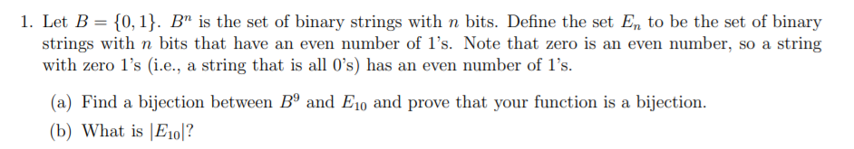 Solved 1. Let B = {0,1}. B" Is The Set Of Binary Strings | Chegg.com