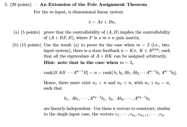 pole assignment theorem