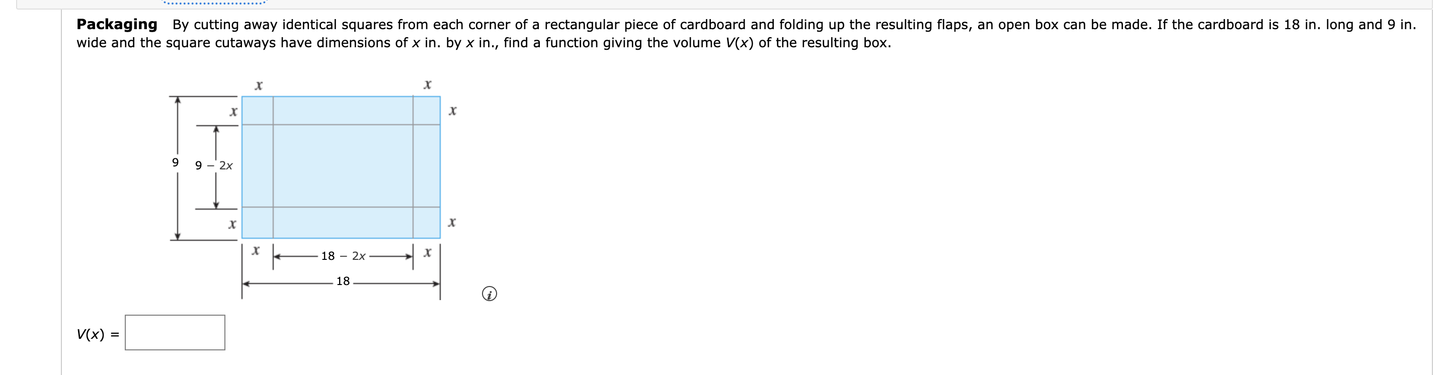 Solved wide and the square cutaways have dimensions of x in. | Chegg.com