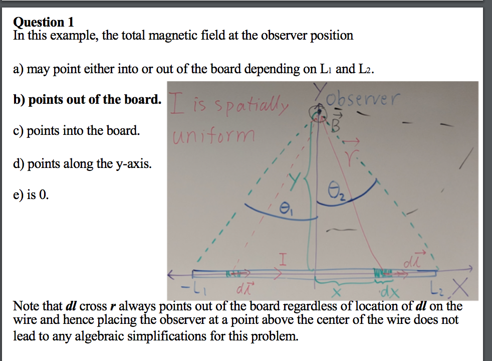 Solved Question 1 In this example, the total magnetic field | Chegg.com