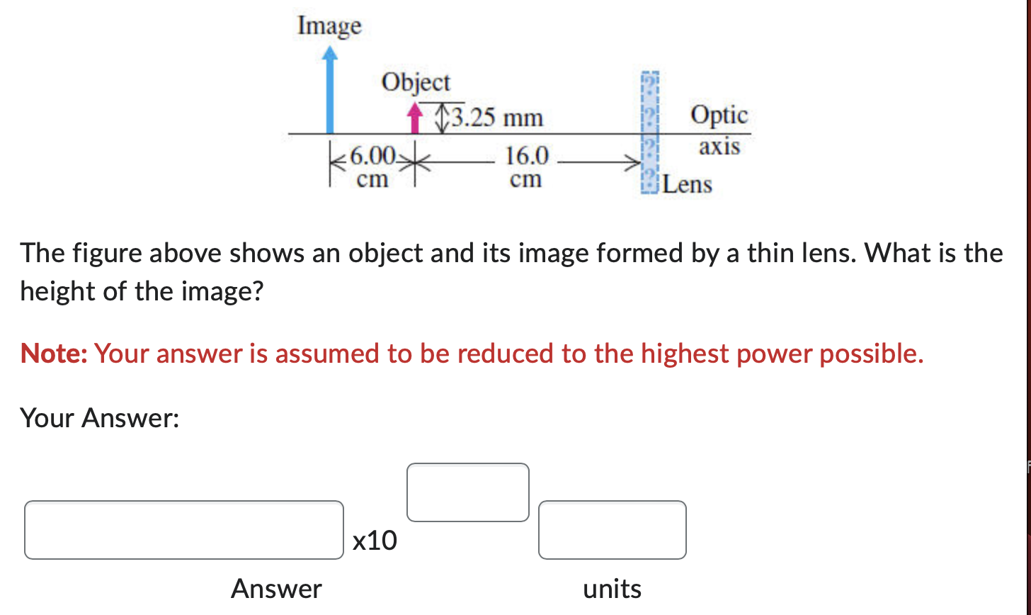Solved The figure above shows an object and its image formed | Chegg.com