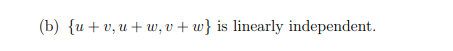 Solved 4. (10 points) Let u, v, w be distinct vectors of a | Chegg.com