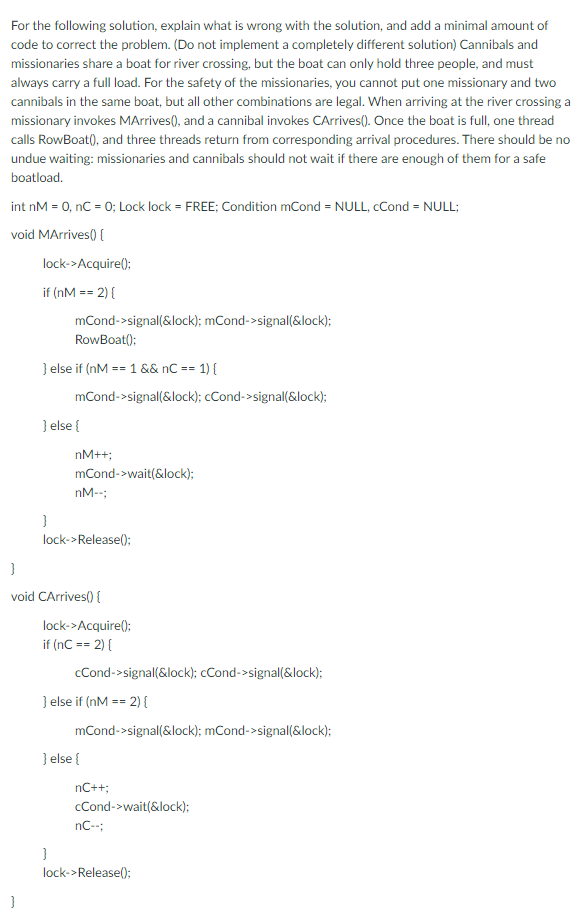 Solved For the following solution, explain what is wrong | Chegg.com