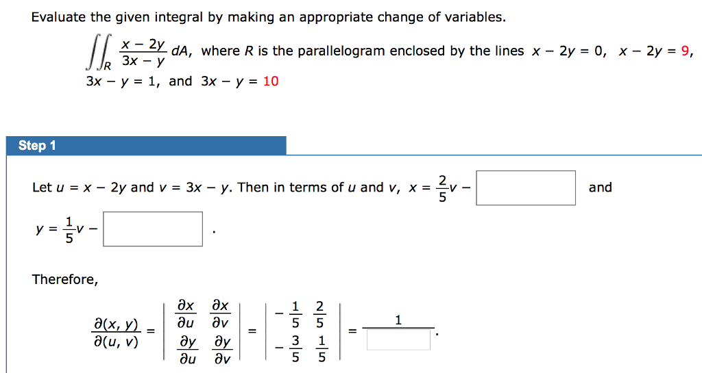 Solved Evaluate The Given Integral By Making An Appropriate