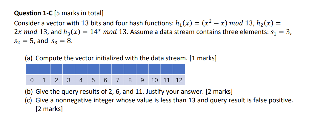 Question 1-C (5 marks in total] Consider a vector | Chegg.com